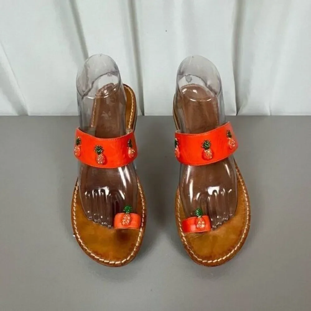 MISS TRISH OF CAPRI WOMENS SANDALS SIZE 41/8.5 ORANGE STRAP